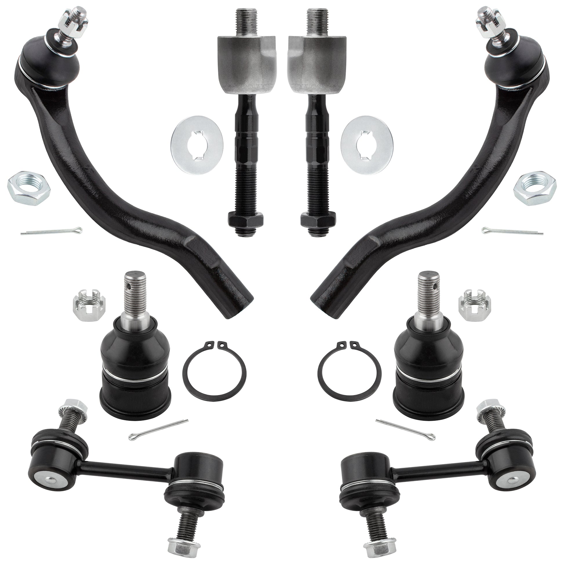 BOXI 8pc Front Ball Joints Sway Bars Tie Rods Kit Fits for Honda Accord 2003-2007 Coupe Models W