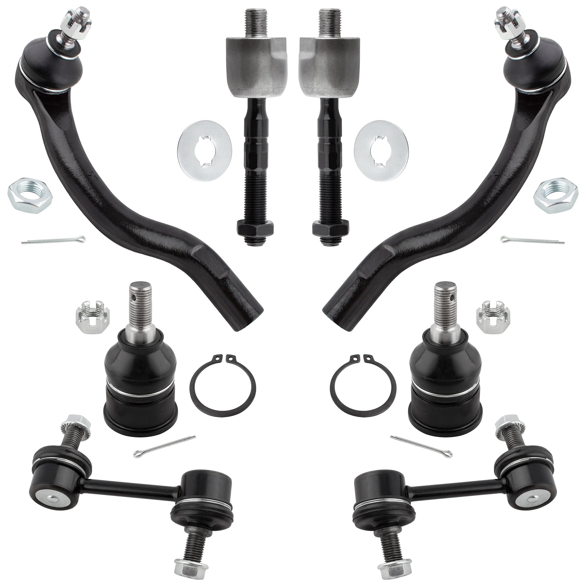 BOXI 8pc Front Ball Joints Sway Bars Tie Rods Kit Fits for Honda Accord 2003-2007 Coupe Models W