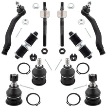BOXI 10pc Front Upper & Lower Ball Joints Inner & Outer Tie Rod Ends w