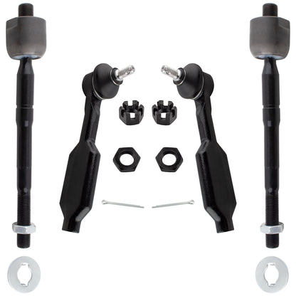 BOXI 4pc Front Outer + Inner Tie Rod Ends Fit for Honda Odyssey 2005-2006
