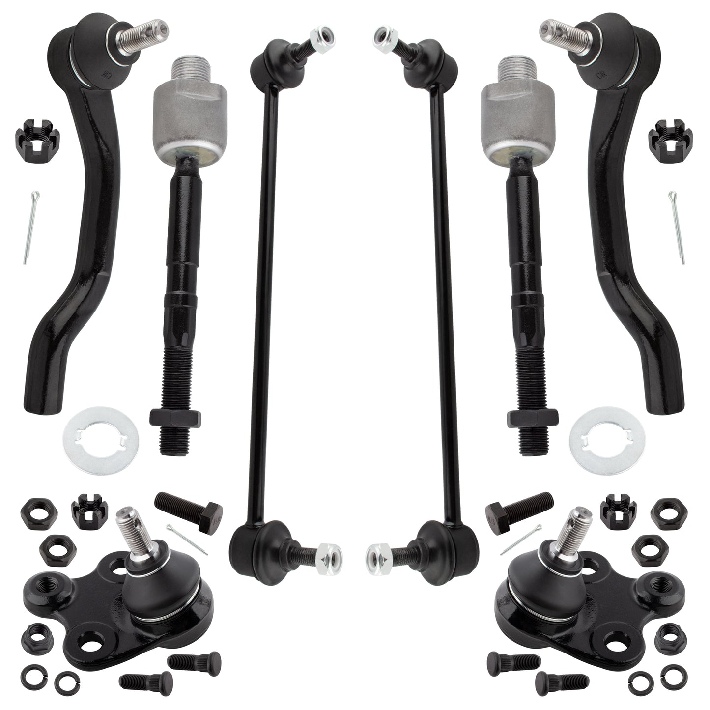 BOXI 8pc Front Ball Joints Sway Bars Tie Rods Kit Fits for Acura ILX 2013-2015