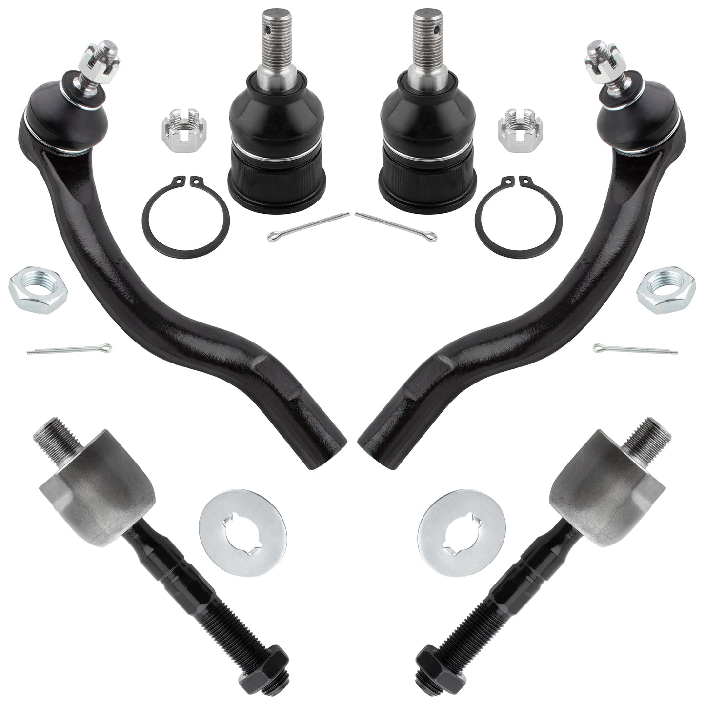 BOXI 6pc Front Tie Rod Ends Lower Ball Joints Fit for Honda Accord 2003-2007 Coupe Models W