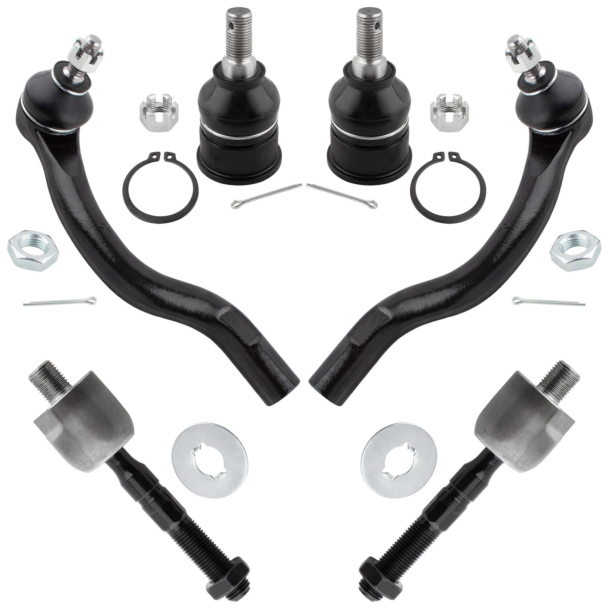 BOXI 6pc Front Tie Rod Ends Lower Ball Joints Fit for Honda Accord 2003-2007 Coupe Models W