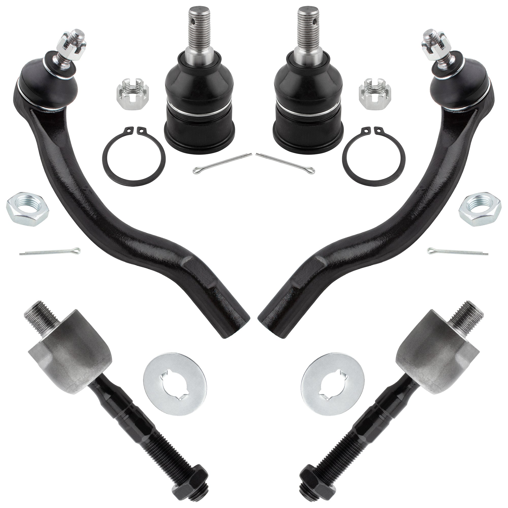 BOXI 6pc Front Tie Rod Ends Lower Ball Joints Fit for Honda Accord 2003-2007 Coupe Models W