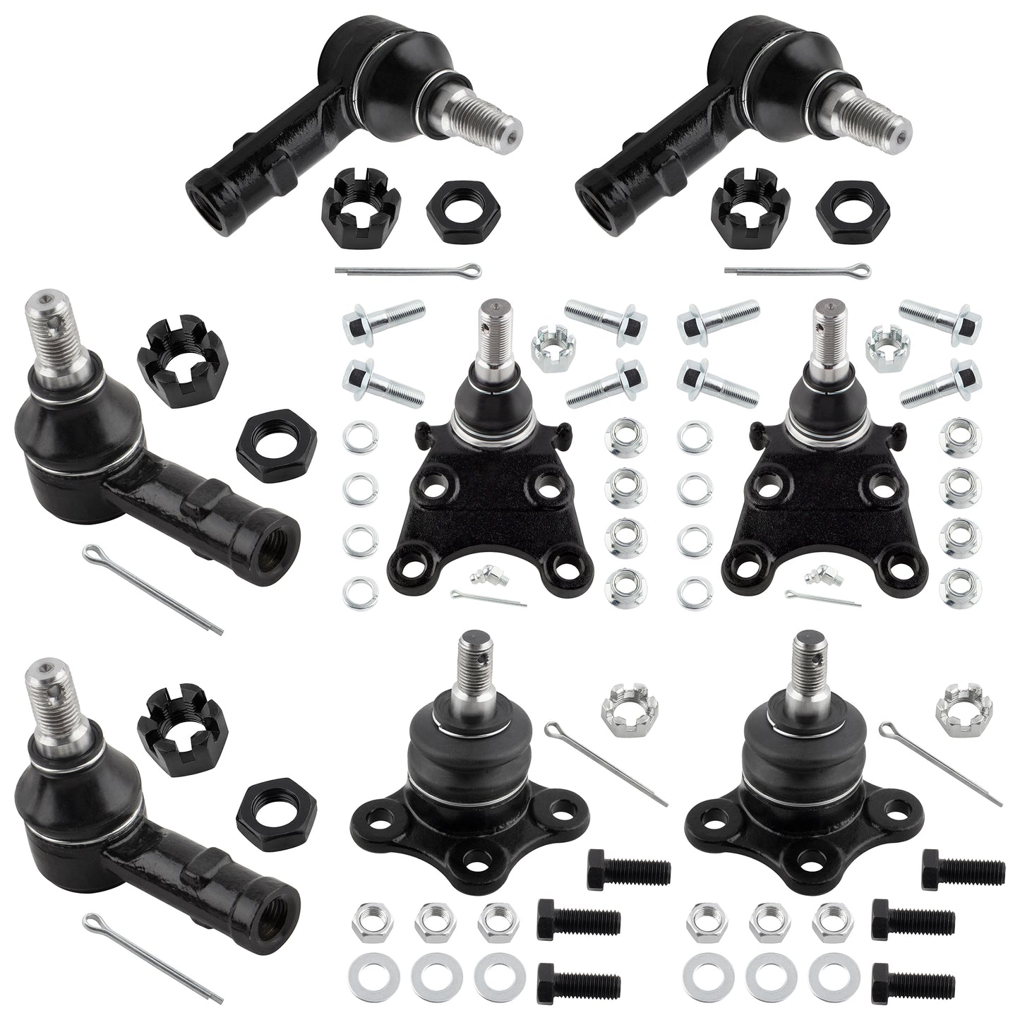 BOXI 8pc Front Tie Rod Ends Ball Joints Kit Fits for Honda Passport 1996-1997