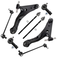 BOXI 8pcs Front Ball Joints + Tie Rods + Sway Bar End Links Fit for Hyundai Santa Fe 2001 2002 2003