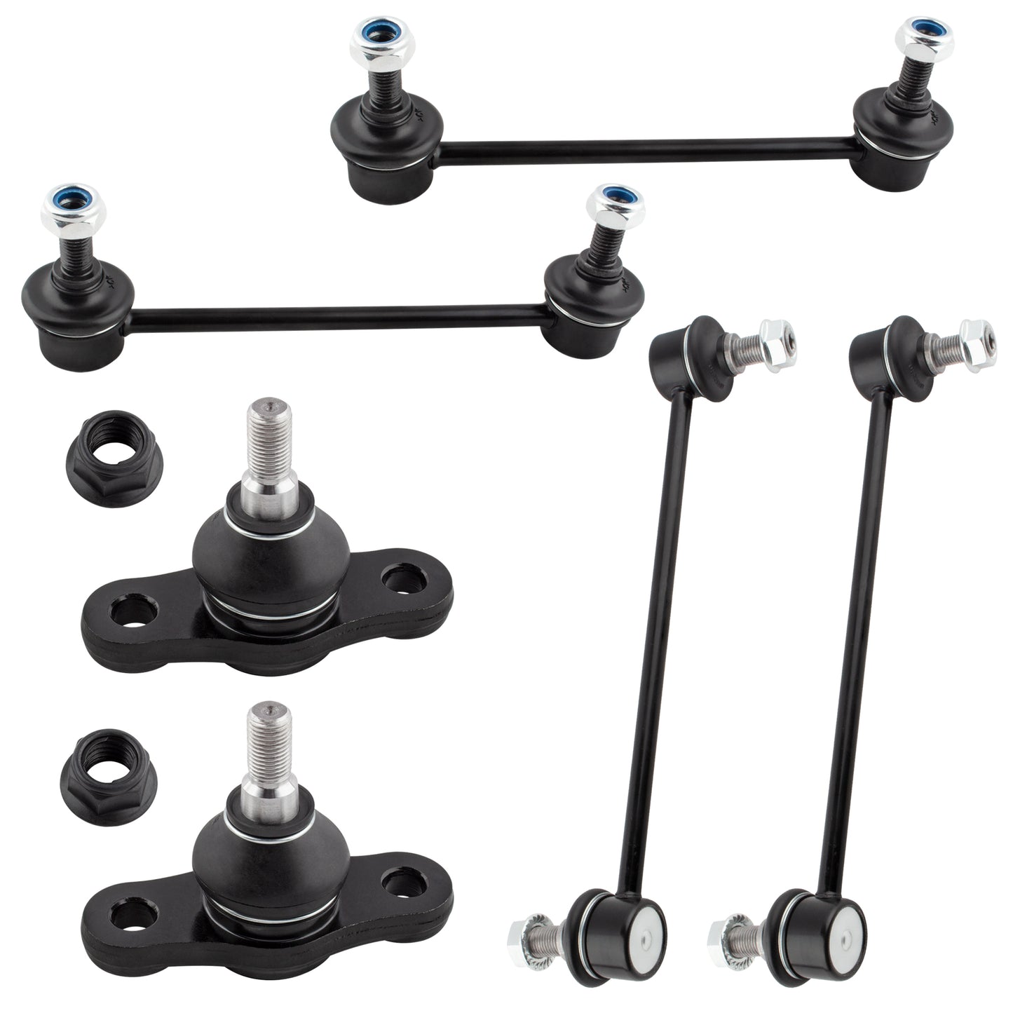 BOXI 6pcs Front & Rear Sway Bars Ball Joints Kit Fit for Hyundai Elantra 2011-2012 2.0L
