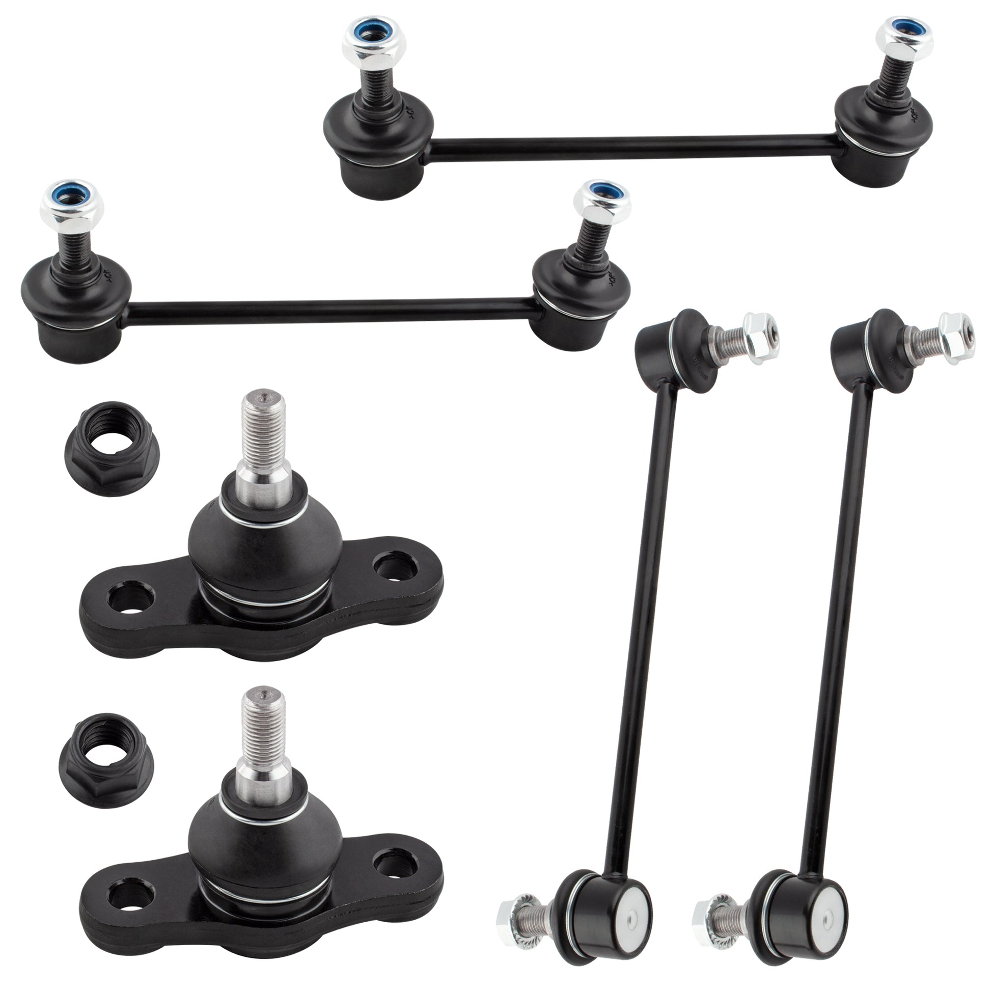 BOXI 6pcs Front & Rear Sway Bars Ball Joints Kit Fit for Hyundai Elantra 2011-2012 2.0L