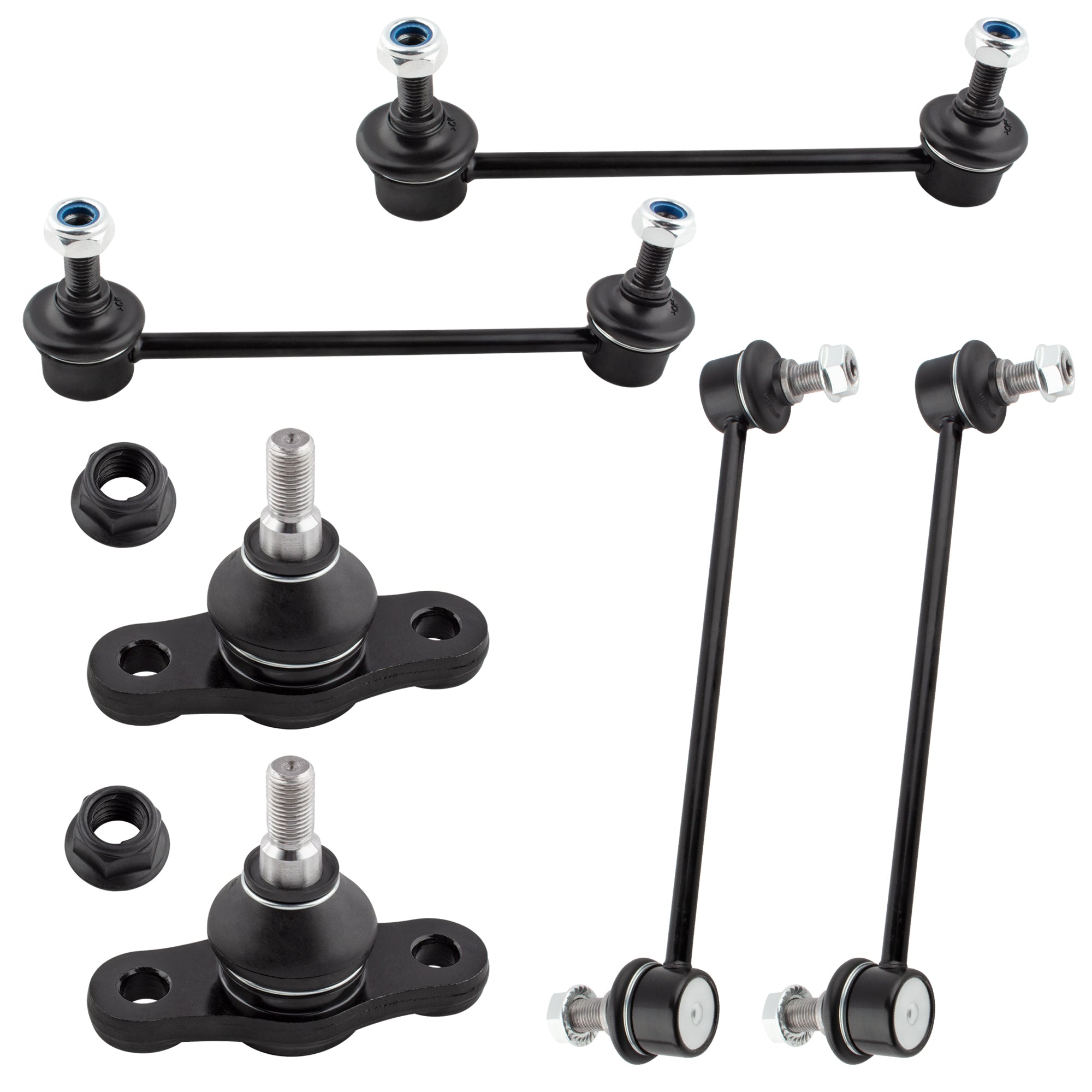 BOXI 6pcs Front & Rear Sway Bars Ball Joints Kit Fit for Hyundai Elantra 2011-2012 2.0L