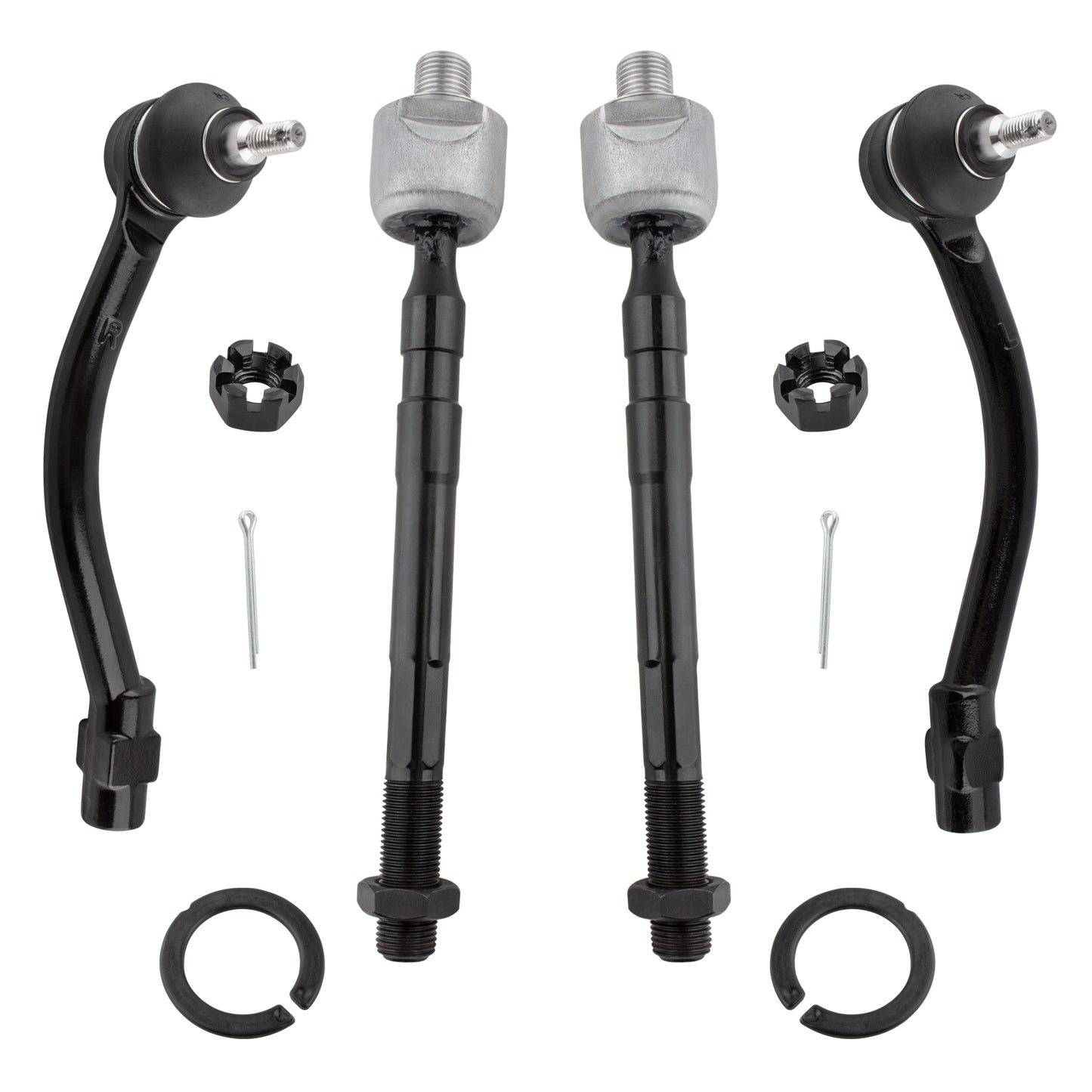 BOXI 4pcs Front Inner and Outer Tie Rod Ends Fit for Hyundai Elantra 2011-2016