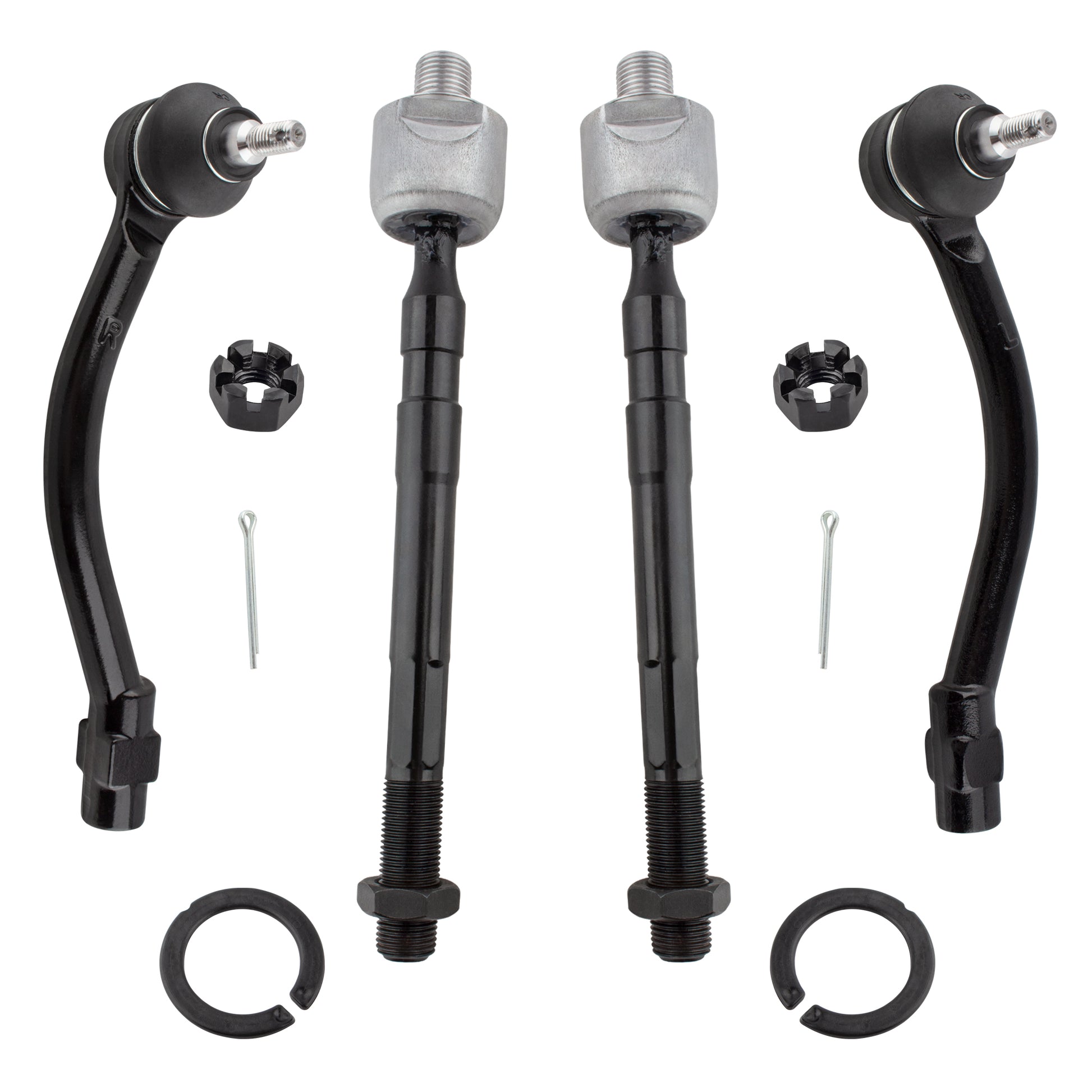 BOXI 4pcs Front Inner and Outer Tie Rod Ends Fit for Hyundai Elantra 2011-2016