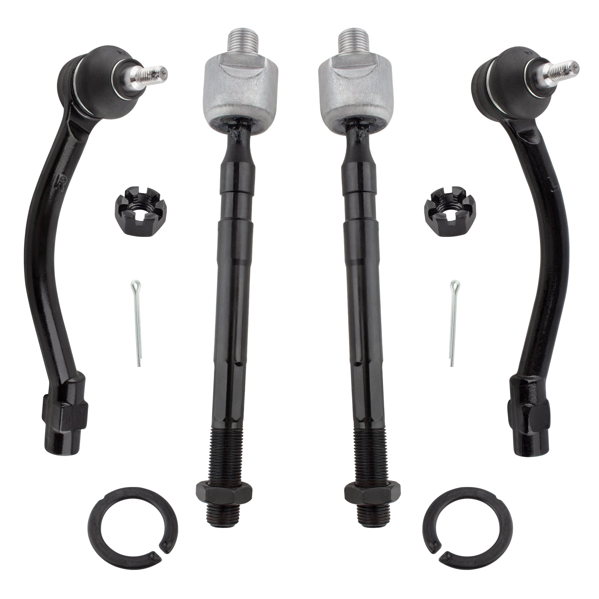 BOXI 4pcs Front Inner and Outer Tie Rod Ends Fit for Hyundai Elantra 2011-2016