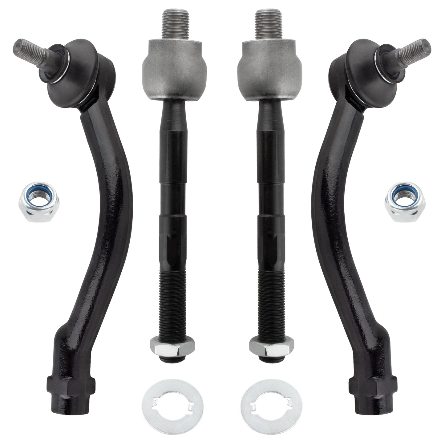 BOXI 4pcs Front Inner and Outer Tie Rod End Links Fit for Hyundai Azera 2006 2007 2008 2009 2010