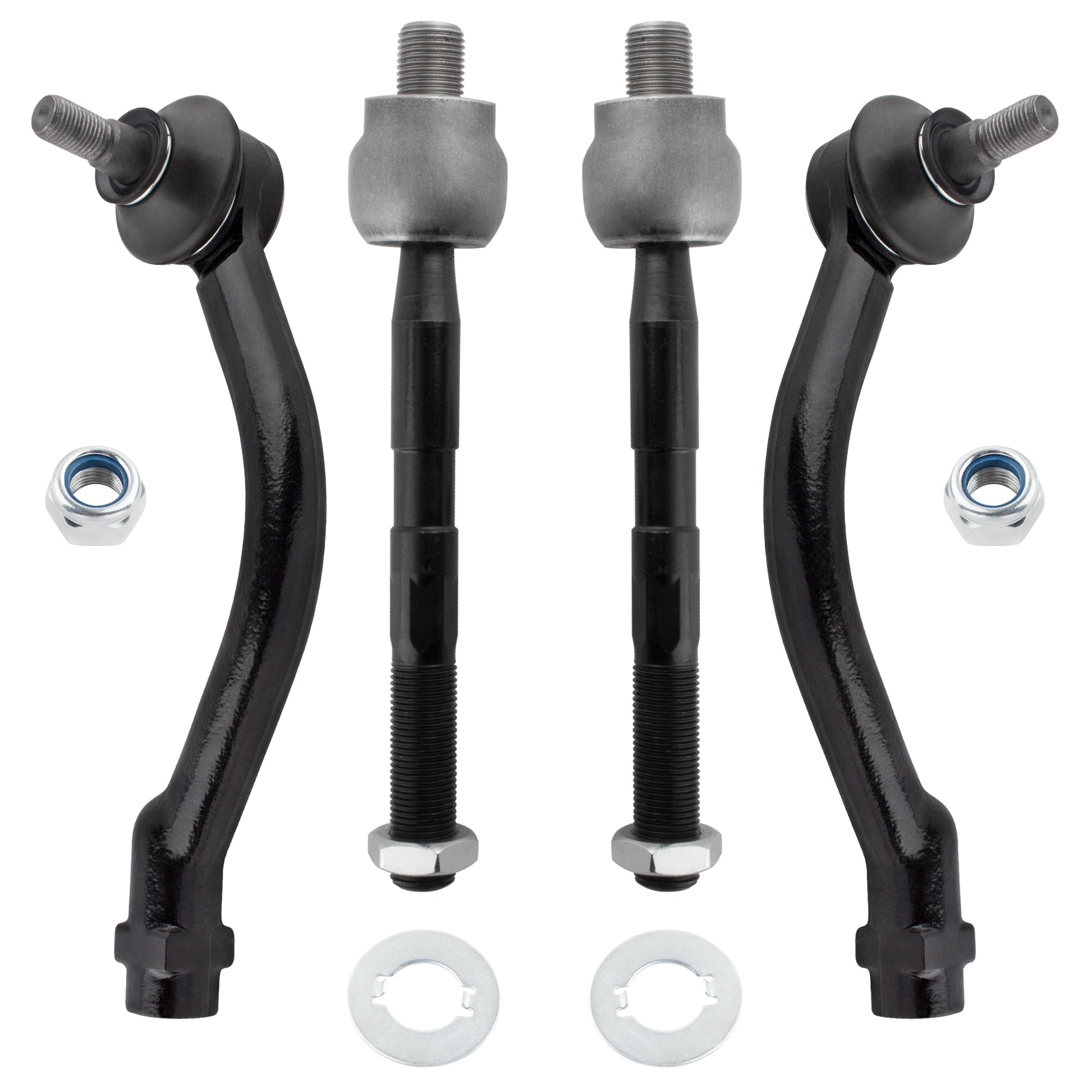 BOXI 4pcs Front Inner and Outer Tie Rod End Links Fit for Hyundai Azera 2006 2007 2008 2009 2010