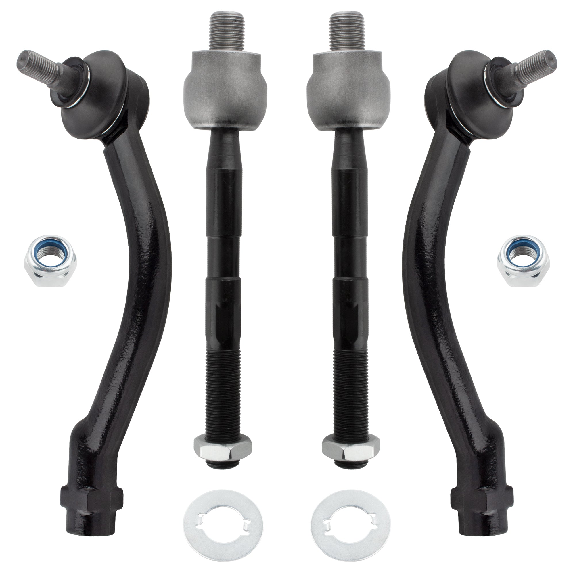BOXI 4pcs Front Inner and Outer Tie Rod End Links Fit for Hyundai Azera 2006 2007 2008 2009 2010
