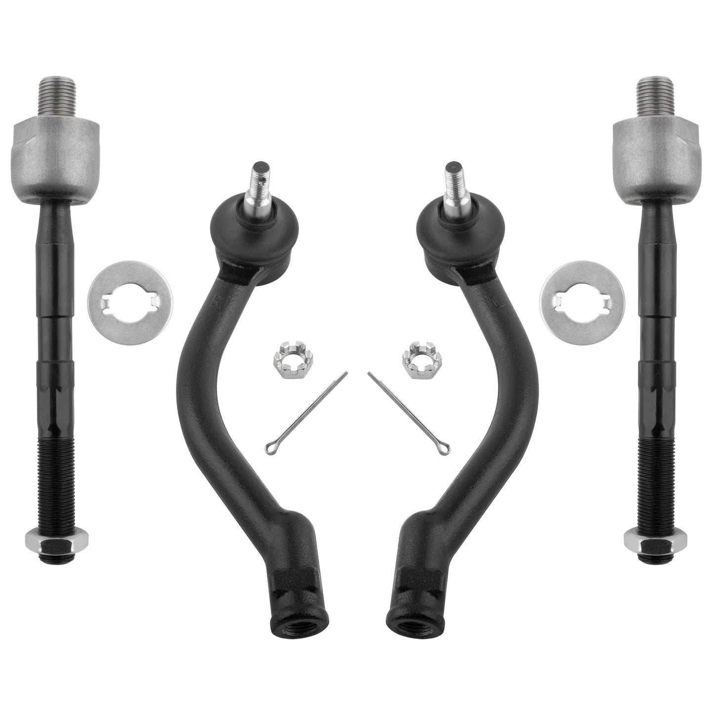 BOXI 4pcs Front Inner and Outer Tie Rod End Set Fit for Hyundai Azera 2006-2007