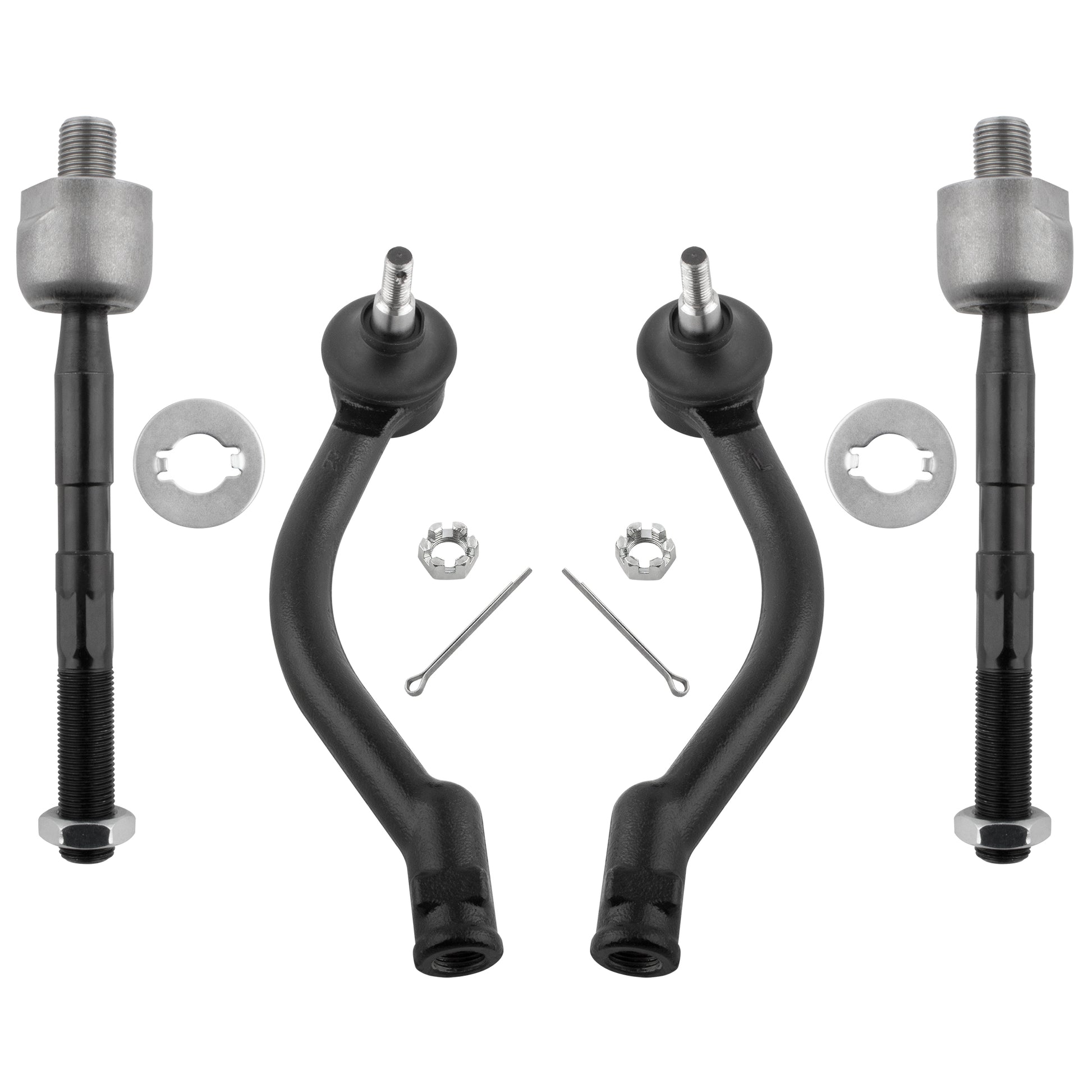 BOXI 4pcs Front Inner and Outer Tie Rod End Set Fit for Hyundai Azera 2006-2007