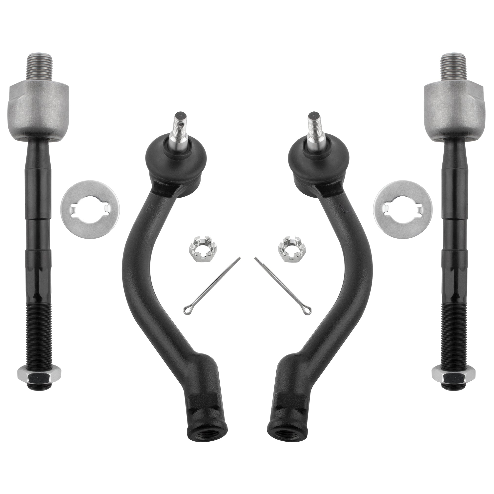 BOXI 4pcs Front Inner and Outer Tie Rod End Set Fit for Hyundai Azera 2006-2007