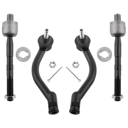 BOXI 4pcs Front Inner and Outer Tie Rod End Set Fit for Hyundai Azera 2006-2007
