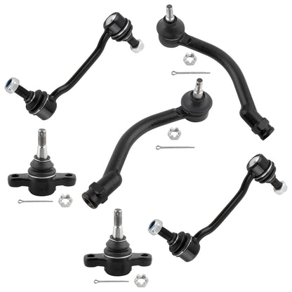 BOXI 6pcs Front Sway Bar Links + Lower Ball Joints + Outer Tierod Kit Fit for Hyundai Azera