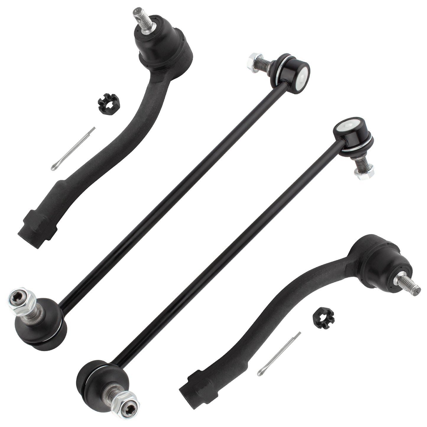 BOXI 4pcs Front Outer Tie Rod Ends Sway Bar Links Fit for Hyundai Accent 2006 2007 2008 2009 2010