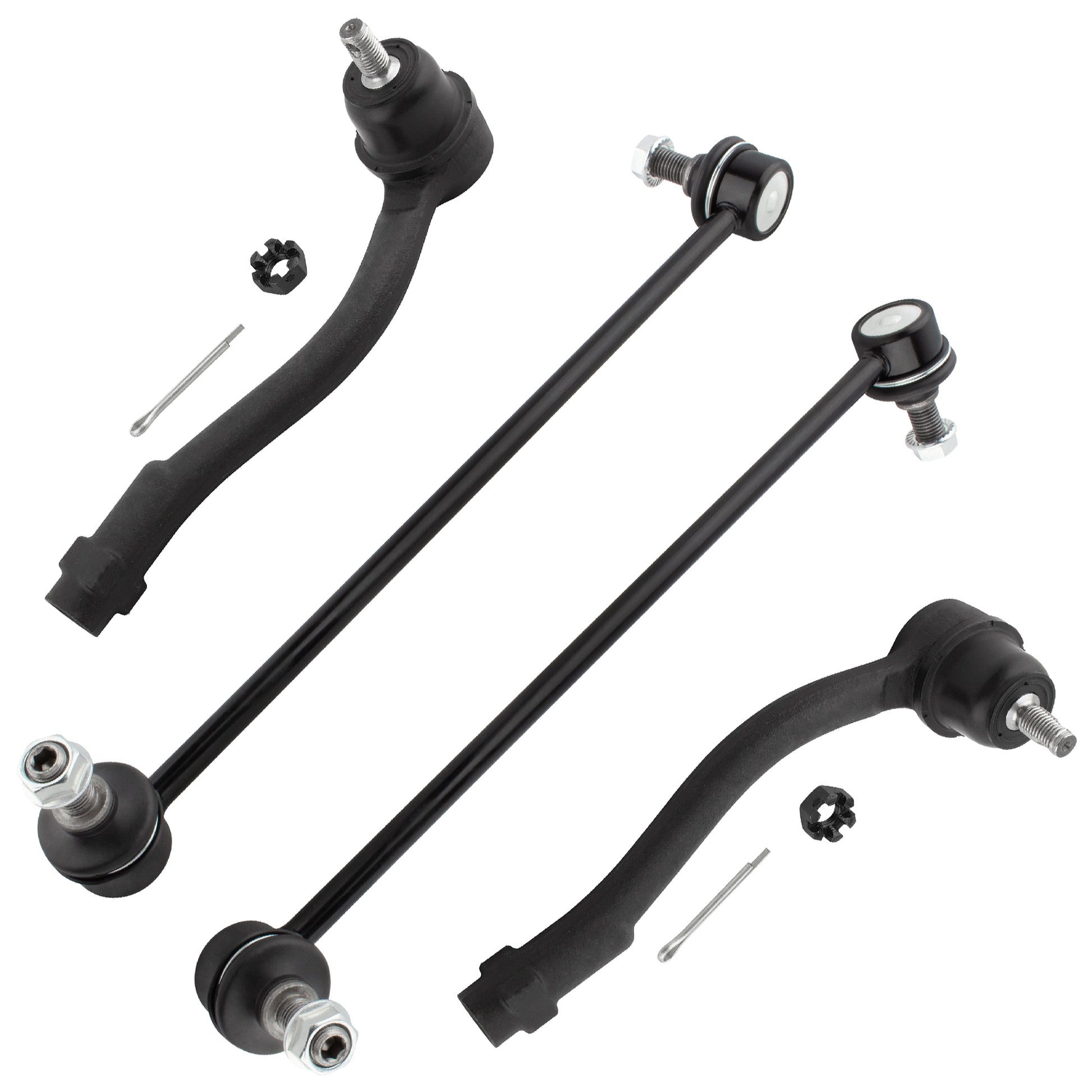 BOXI 4pcs Front Outer Tie Rod Ends Sway Bar Links Fit for Hyundai Accent 2006 2007 2008 2009 2010