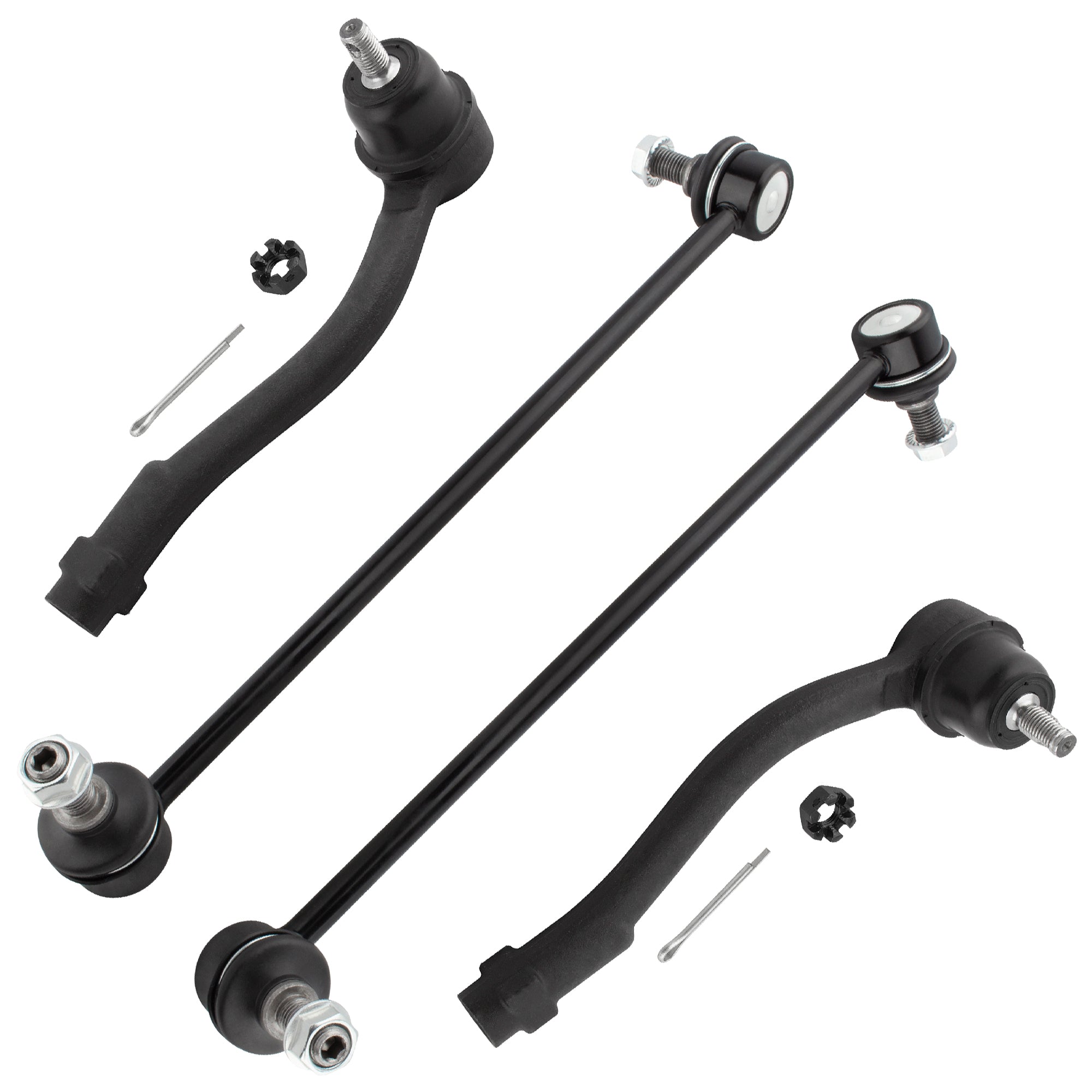 BOXI 4pcs Front Outer Tie Rod Ends Sway Bar Links Fit for Hyundai Accent 2006 2007 2008 2009 2010