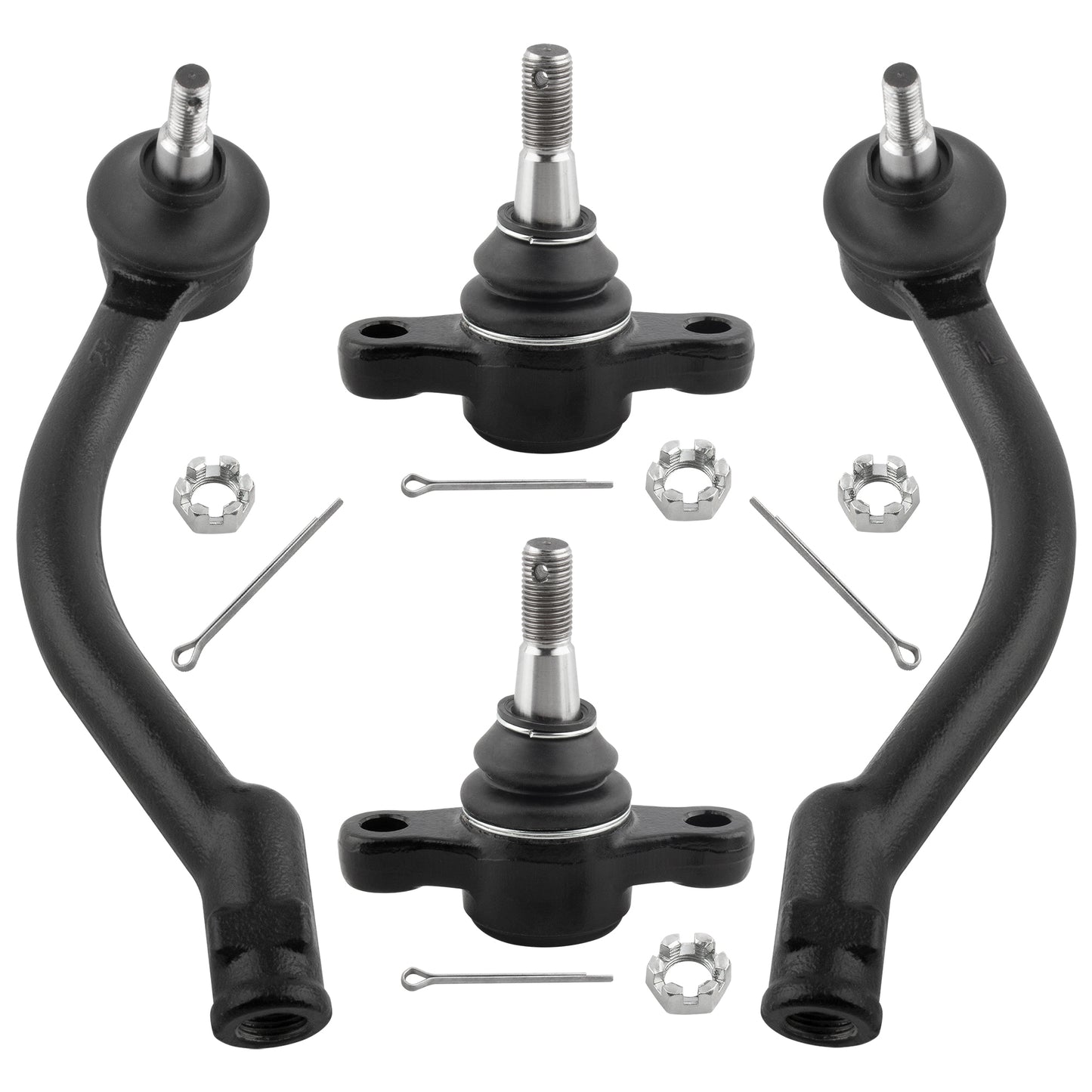 BOXI 4pcs Front Lower Ball Joints + Outer Tie Rod Ends Fit for Hyundai Azera 2006-2007