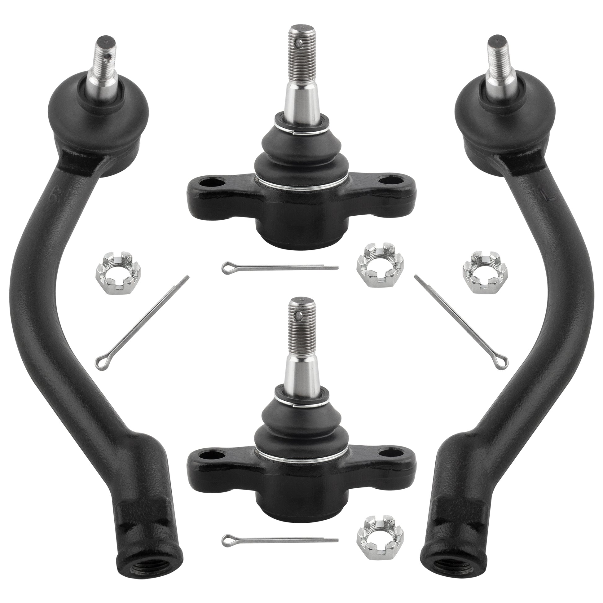 BOXI 4pcs Front Lower Ball Joints + Outer Tie Rod Ends Fit for Hyundai Azera 2006-2007