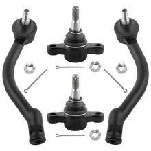 BOXI 4pcs Front Lower Ball Joints + Outer Tie Rod Ends Fit for Hyundai Azera 2006-2007