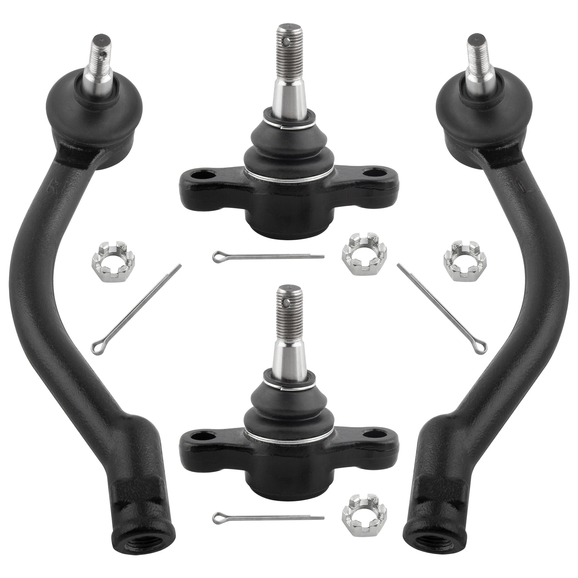 BOXI 4pcs Front Lower Ball Joints + Outer Tie Rod Ends Fit for Hyundai Azera 2006-2007