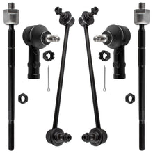 BOXI 6pcs Front Tie Rod Ends + Sway Bar End Links Fit for Hyundai Tiburon 2003 2004 2005 2006 2007