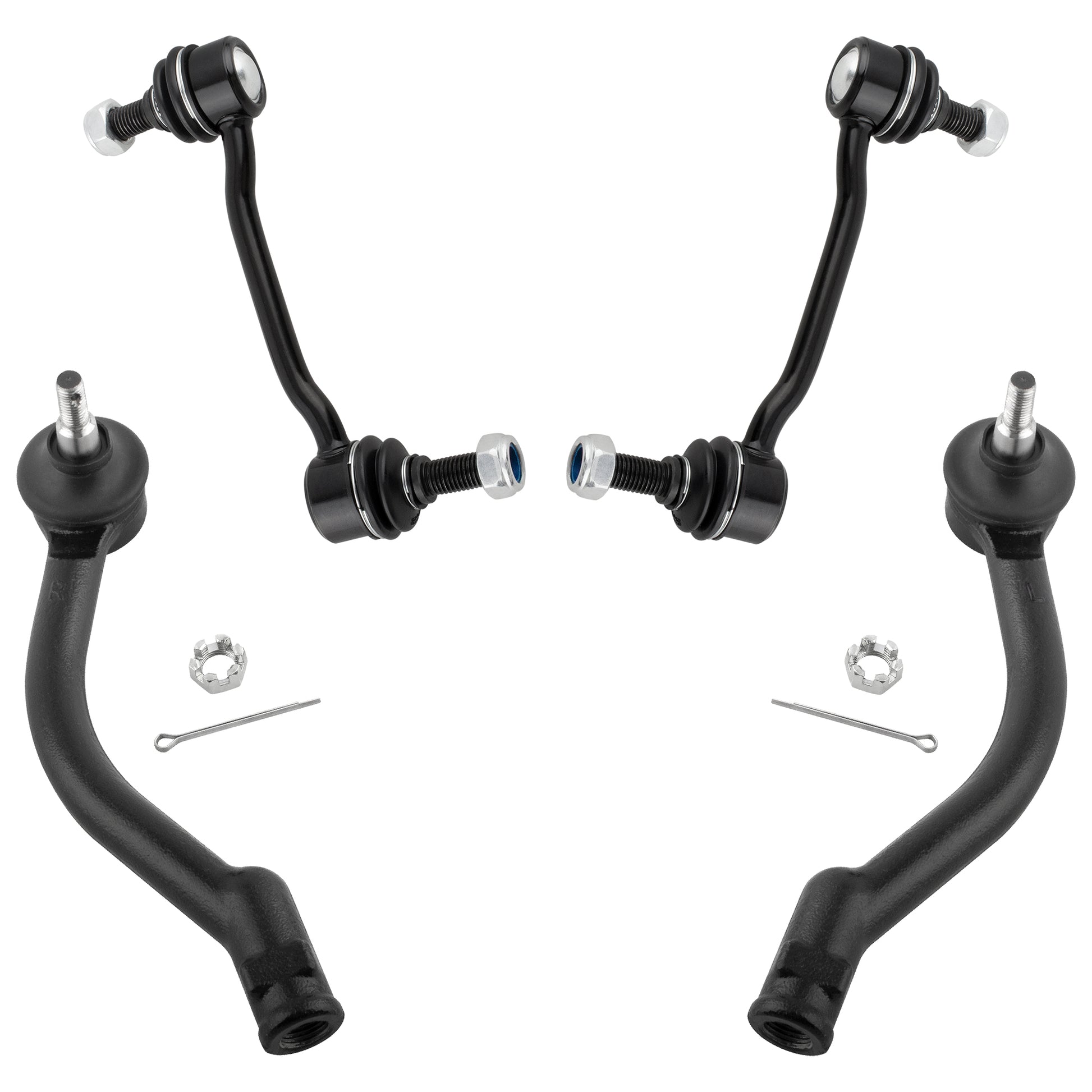 BOXI 4pcs Front Sway Bar Links + Outer Tierod Ends Fit for Hyundai Azera 2006-2007