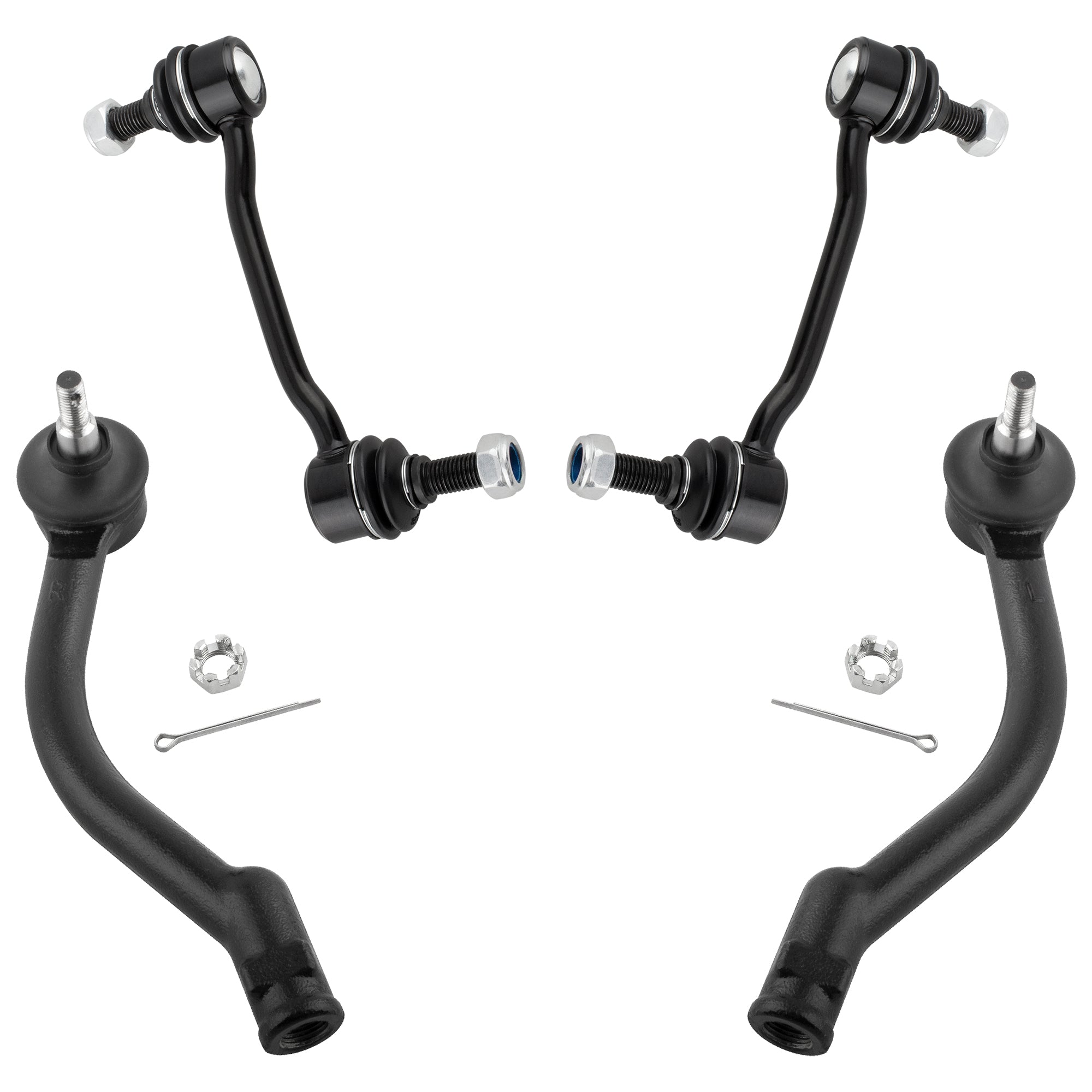 BOXI 4pcs Front Sway Bar Links + Outer Tierod Ends Fit for Hyundai Azera 2006-2007