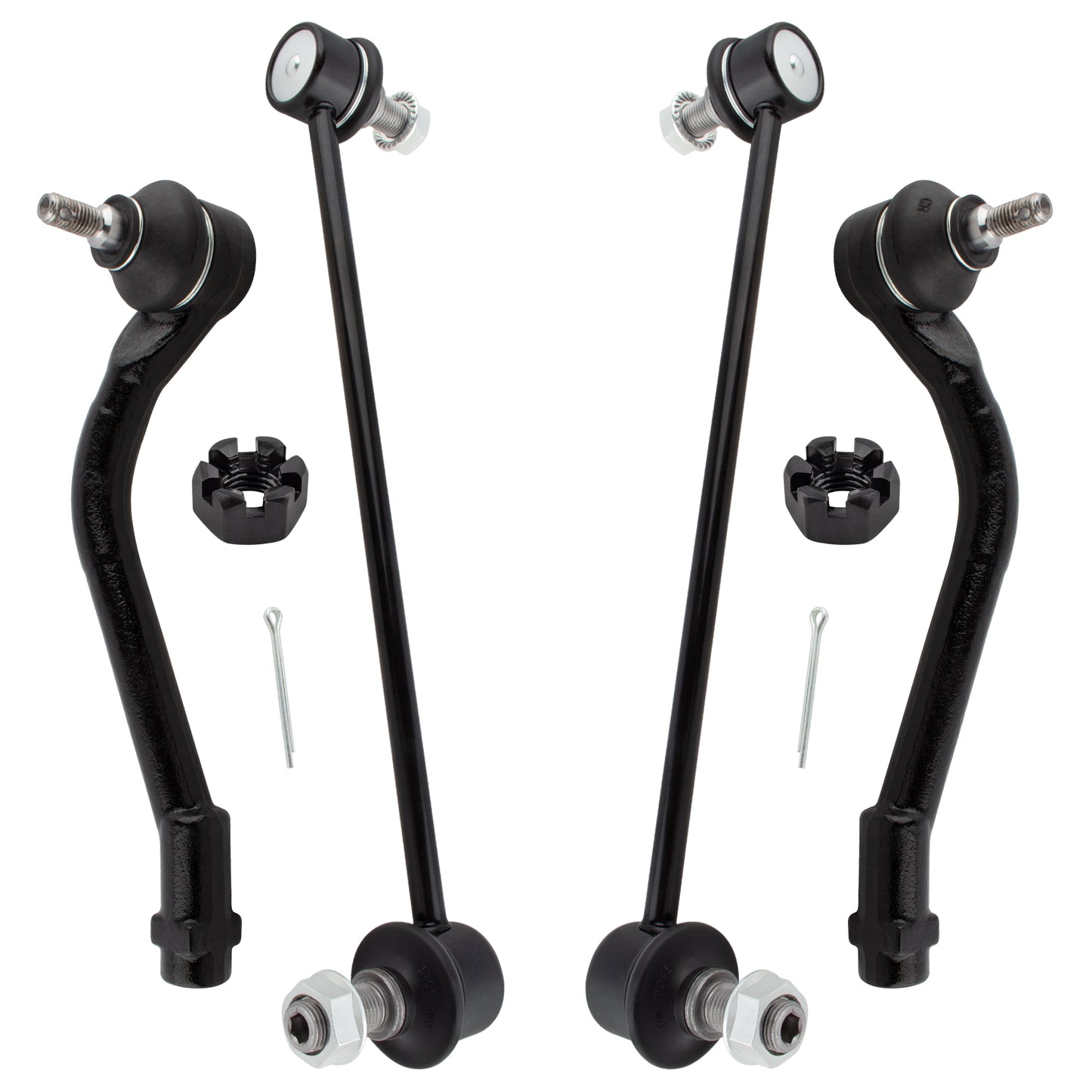 BOXI 4pcs Front Sway Bar End Links + Outer Tie Rods Fit for Hyundai Tucson 2014-2015