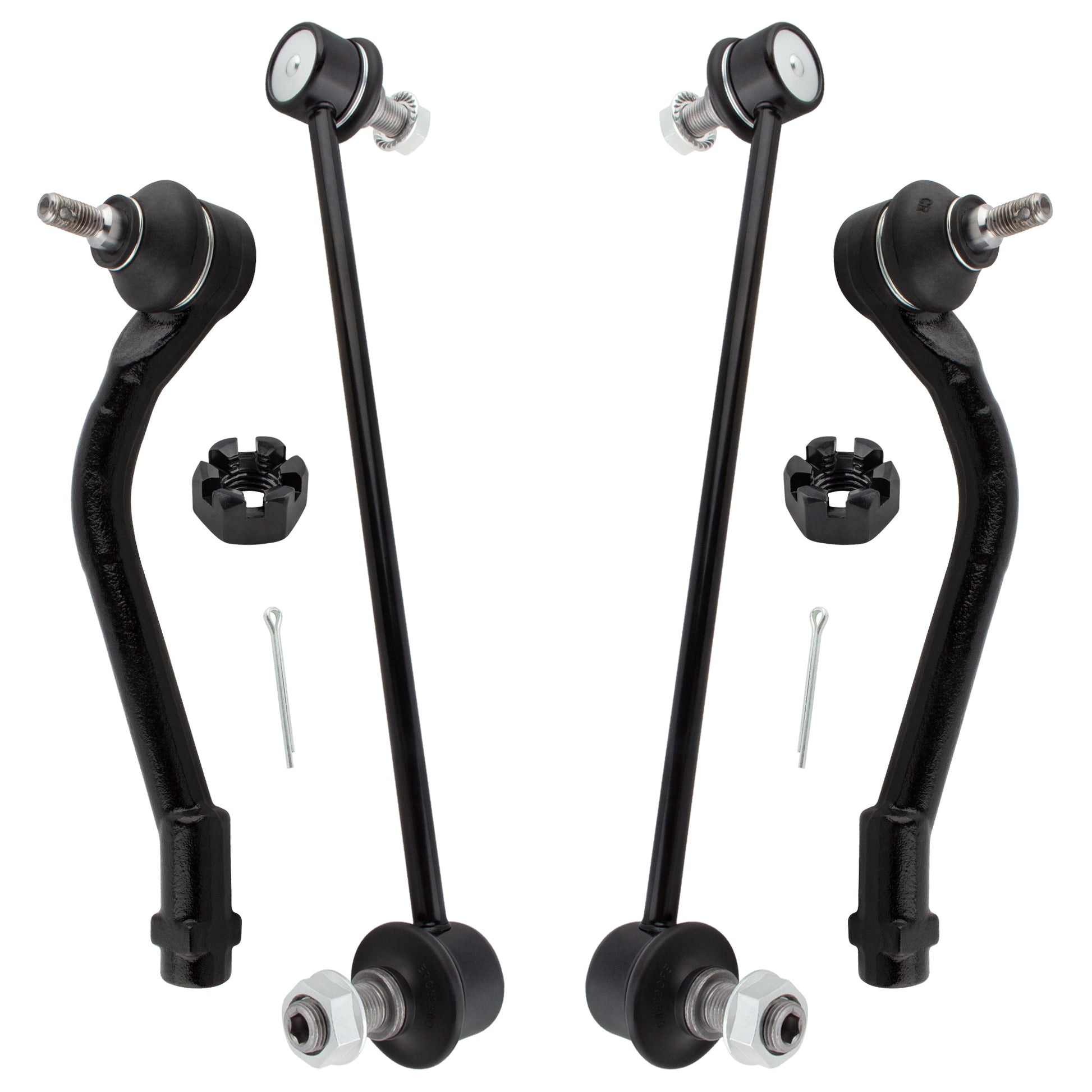 BOXI 4pcs Front Sway Bar End Links + Outer Tie Rods Fit for Hyundai Tucson 2014-2015