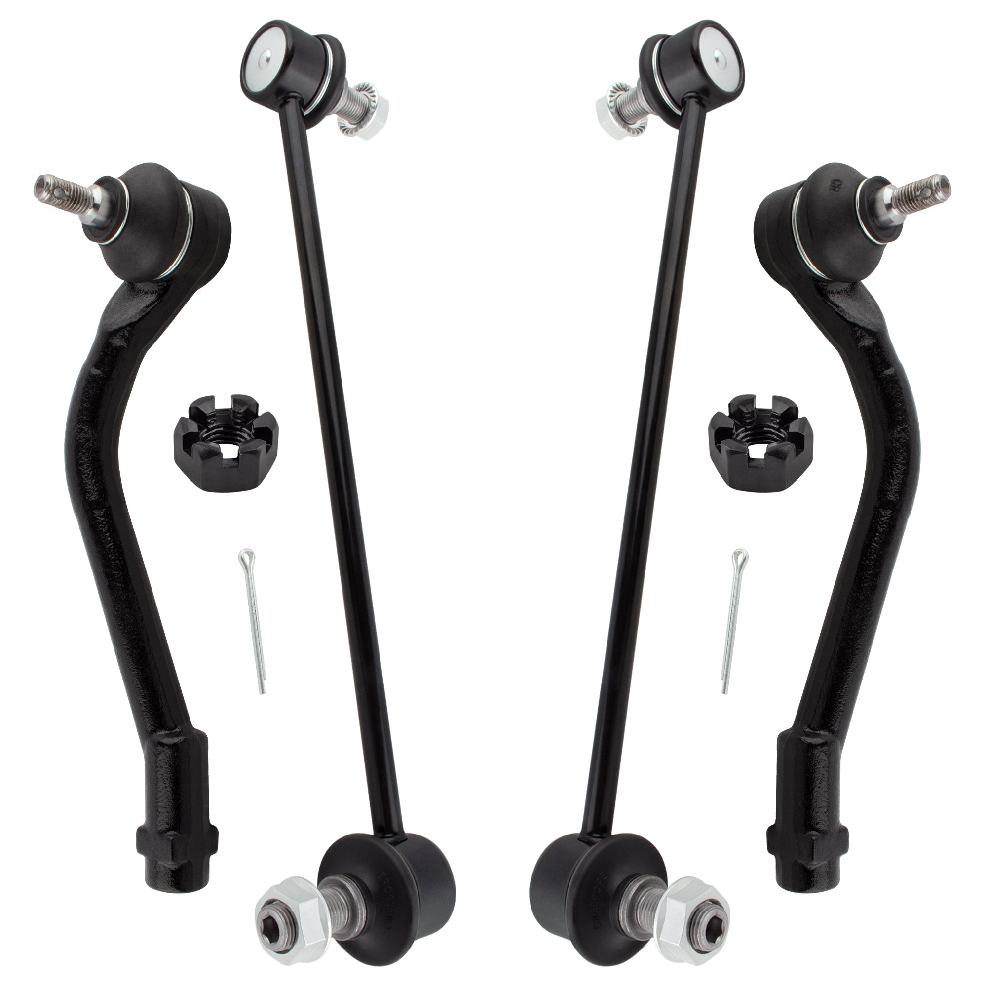 BOXI 4pcs Front Sway Bar End Links + Outer Tie Rods Fit for Hyundai Tucson 2014-2015