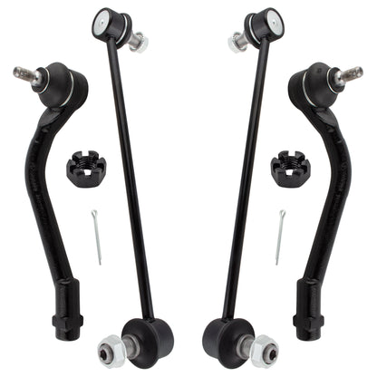 BOXI 4pcs Front Sway Bar End Links + Outer Tie Rods Fit for Hyundai Tucson 2014-2015