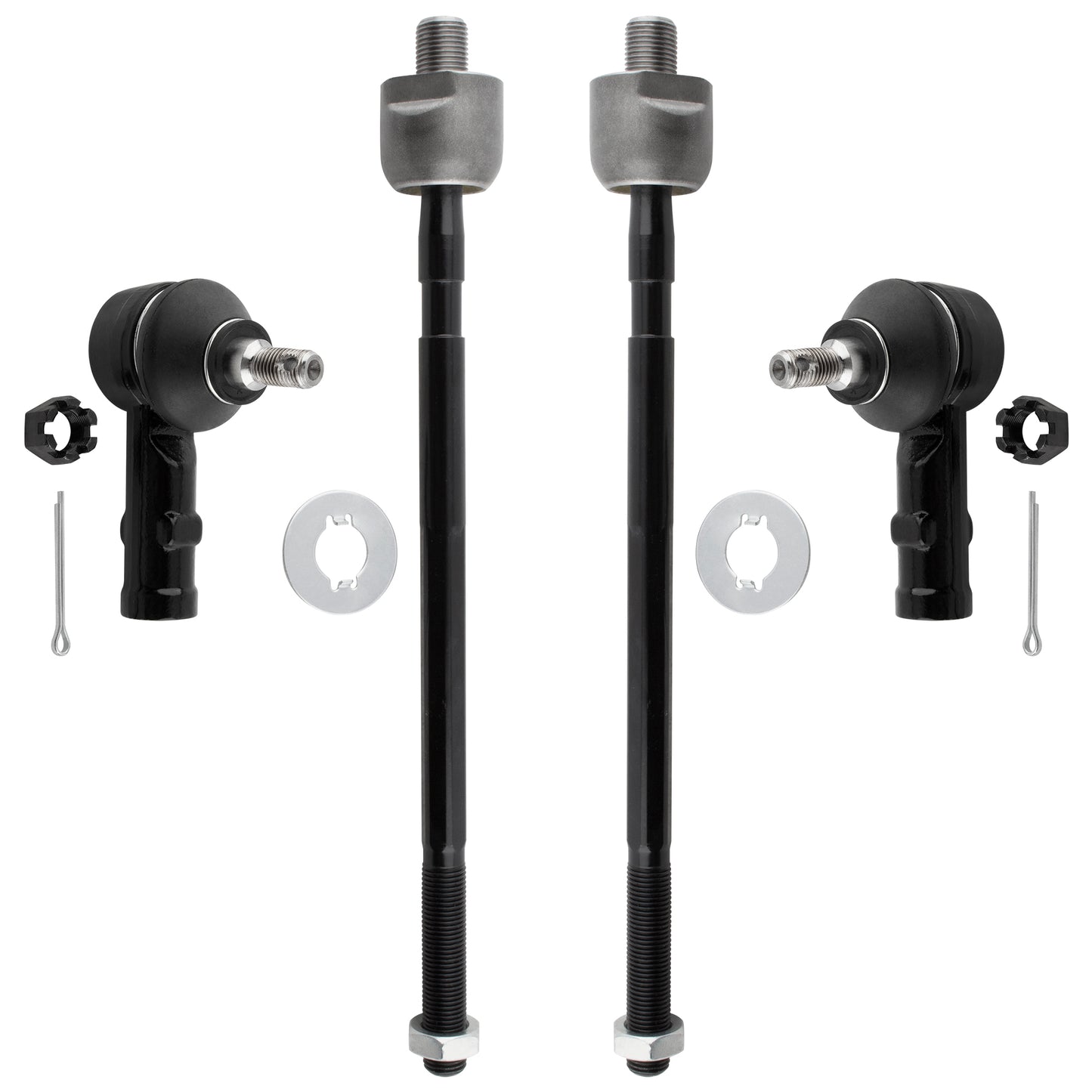 BOXI 4pcs Front Inner and Outer Tie Rod End Kit Fit for Hyundai Accent 1995 1996 1997 1998 1999