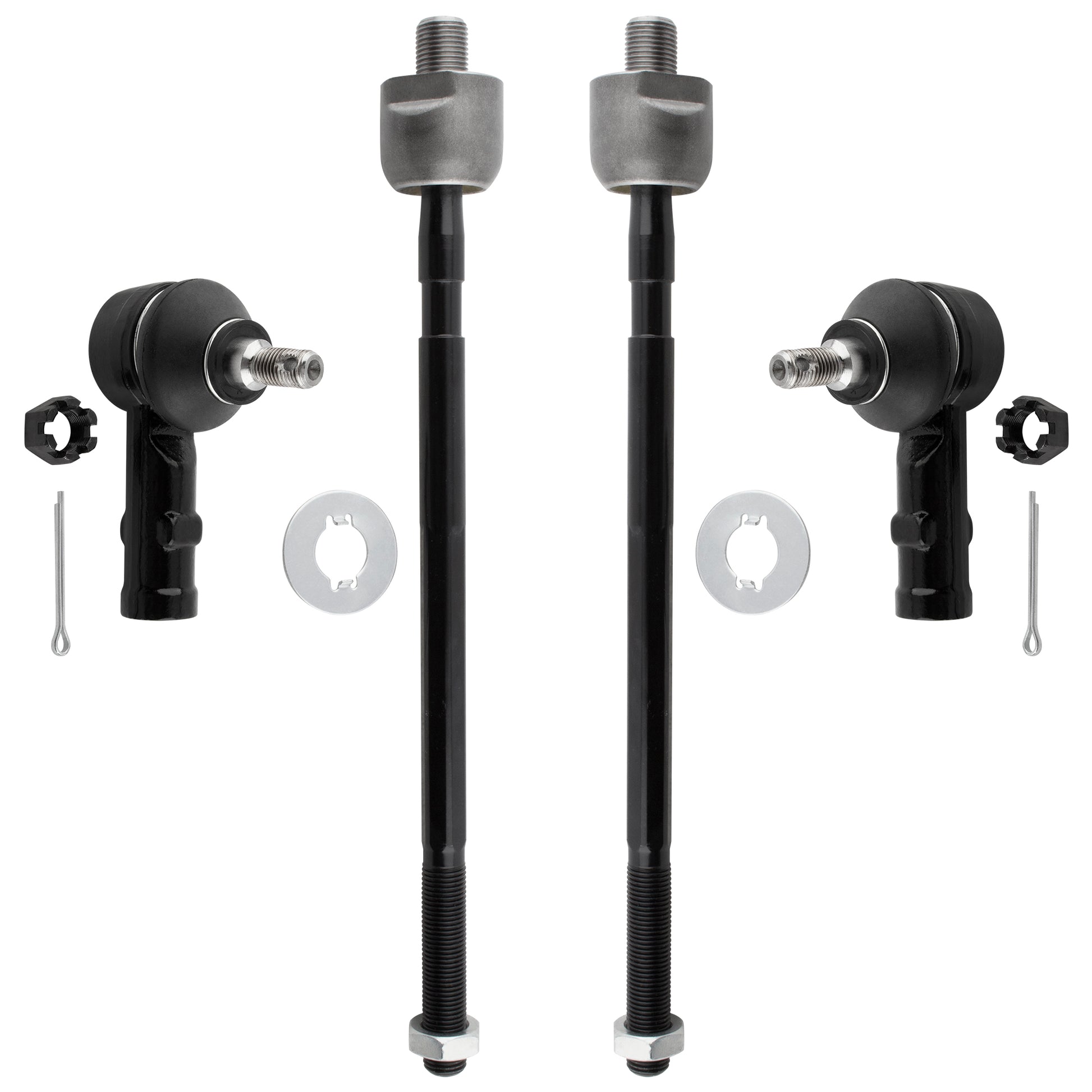 BOXI 4pcs Front Inner and Outer Tie Rod End Kit Fit for Hyundai Accent 1995 1996 1997 1998 1999