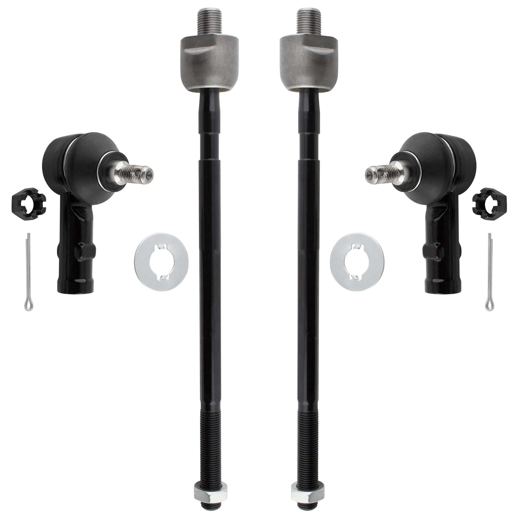 BOXI 4pcs Front Inner and Outer Tie Rod End Kit Fit for Hyundai Accent 1995 1996 1997 1998 1999