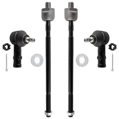 BOXI 4pcs Front Inner and Outer Tie Rod End Kit Fit for Hyundai Accent 1995 1996 1997 1998 1999