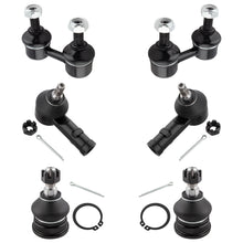 BOXI (Set of 6) Front Stabilizer Sway Bar End Links + Front Outer Tie Rod Ends + Front Lower Ball