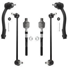 BOXI 6pcs Front Inner & Outer Tie Rods + Front Sway Bar End Links Fit for Hyundai Accent 2006 2007