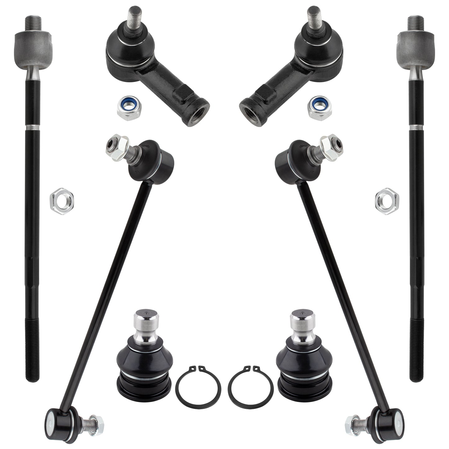 BOXI 8pc Ball Joints Sway Bars Tie Rods Kit Fits for Hyundai Santa Fe 2001 2002 2003 2004 2005 2006