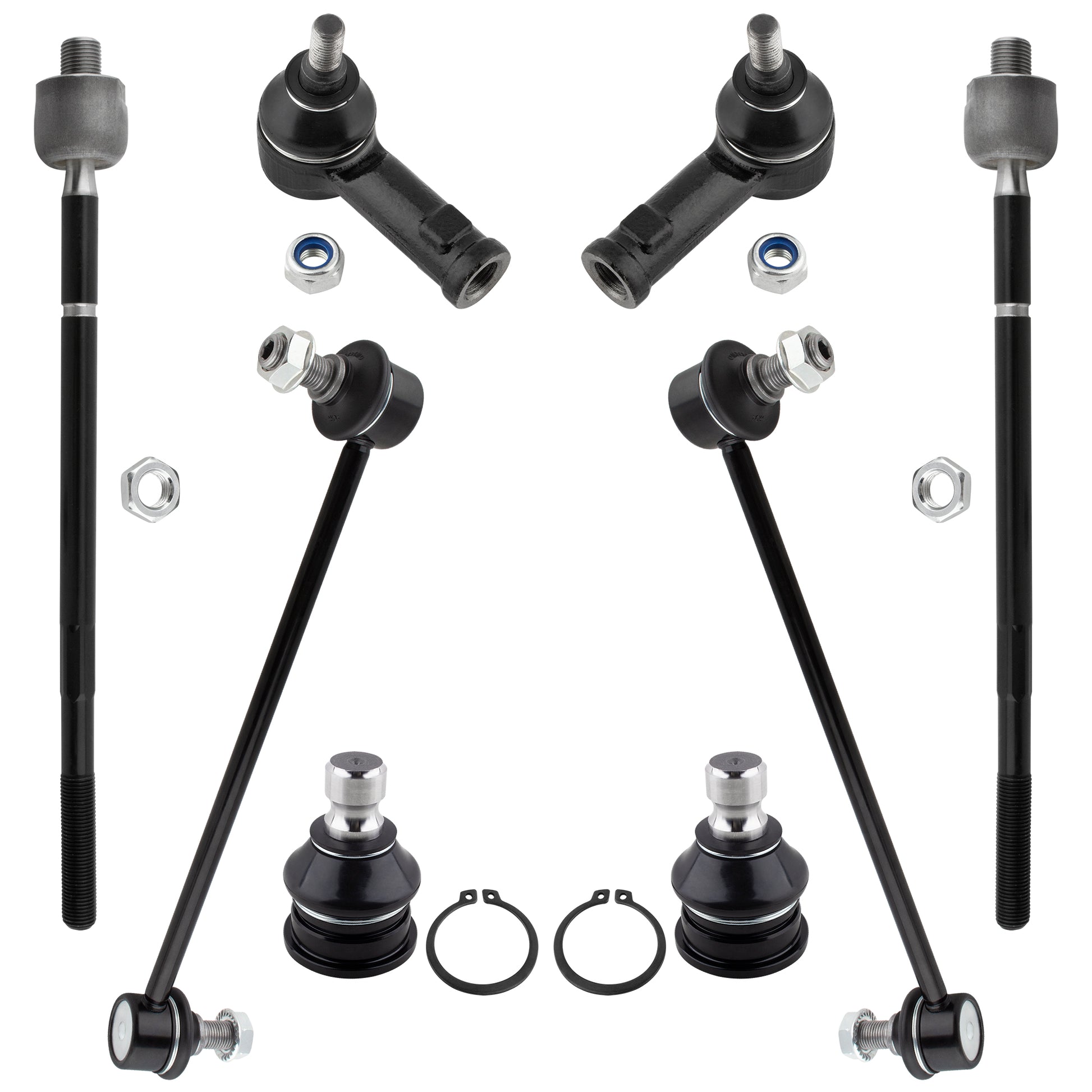 BOXI 8pc Ball Joints Sway Bars Tie Rods Kit Fits for Hyundai Santa Fe 2001 2002 2003 2004 2005 2006