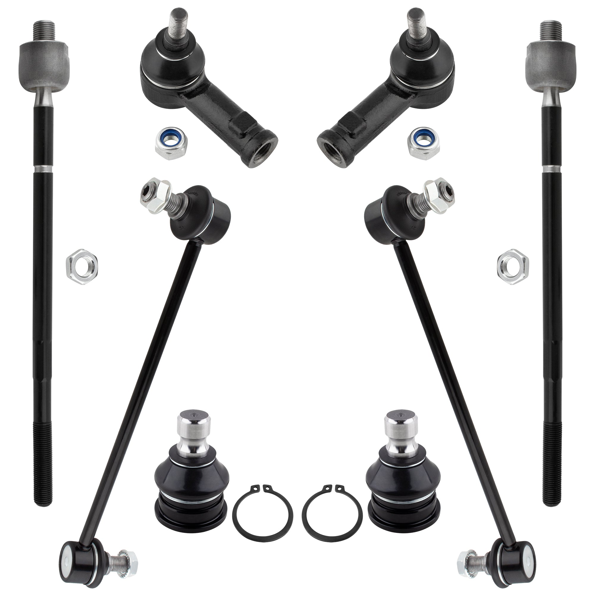 BOXI 8pc Ball Joints Sway Bars Tie Rods Kit Fits for Hyundai Santa Fe 2001 2002 2003 2004 2005 2006