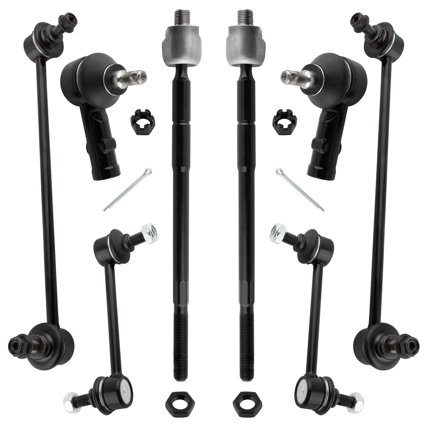 BOXI 8pc Front Rear Sway Bars Tie Rods Fit for Hyundai Tiburon 2003-2008