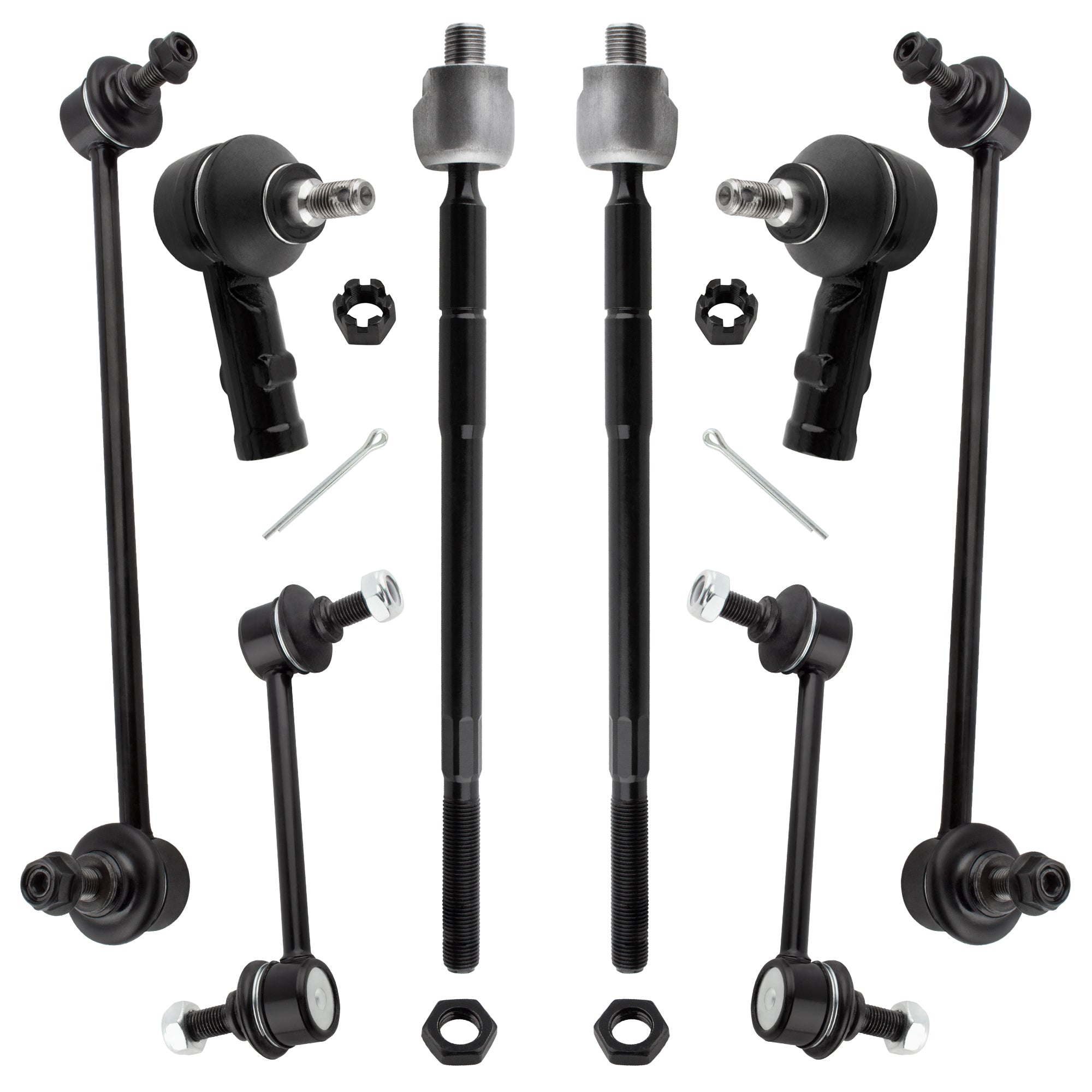 BOXI 8pc Front Rear Sway Bars Tie Rods Fit for Hyundai Tiburon 2003-2008