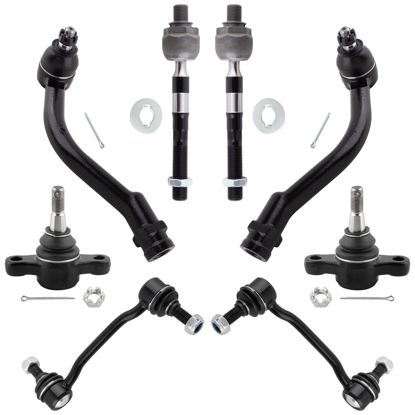 BOXI 8pc Front Ball Joints Sway Bars Tie Rods Kit Fits for Hyundai Azera 2006-2007